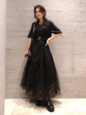 「ベーシック/シンプル」｜「アイテム（アクセサリー）」を使った、sayaさん（レディース・157cm）の夏コーディネート