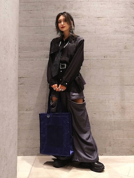 「HARE（ハレ）のアイテム（ベルト）」を使った、sayaさん（レディース・157cm）の秋コーディネート