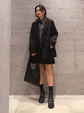 「HARE（ハレ）のコンパクトネクタイシャツ(HARE)（シャツ/ブラウス）」を使った、sayaさん（レディース・157cm）の夏コーディネート