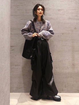 「アイテム（ブーツ、シルバー系）」を使った、sayaさん（レディース・157cm）の秋コーディネート