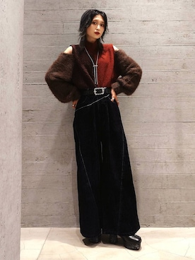 「HARE（ハレ）のアイテム（ベルト）」を使った、sayaさん（レディース・157cm）の秋コーディネート