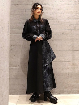 「アイテム（ピーコート）」を使った、sayaさん（レディース・157cm）の冬コーディネート