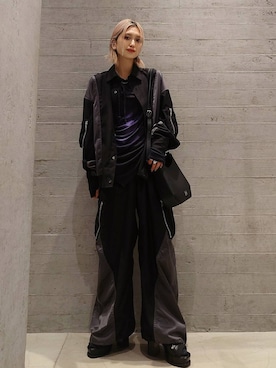 「HARE（ハレ）のスニーカーチャンキーブーサン(HARE)（ブーツ、ブラック系）」を使った、sayaさん（レディース・157cm）の春コーディネート