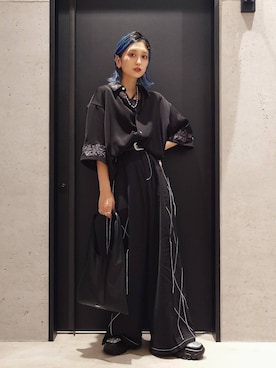 「HARE（ハレ）のアイテム（スラックス）」を使った、sayaさん（レディース・157cm）の夏コーディネート