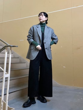 「ショートブーツ」｜「アイテム（オールインワン・サロペット）」を使った、聖美さん（レディース・160cm）の冬コーディネート