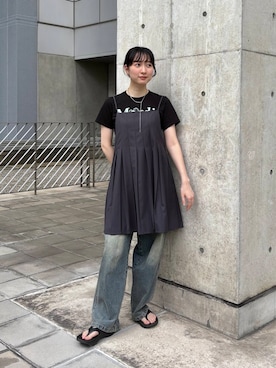 「プリーツ」｜聖美さん（レディース・160cm）の夏コーディネート