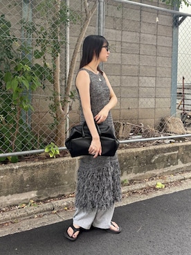 「ニットワンピース」｜聖美さん（レディース・160cm）の夏コーディネート