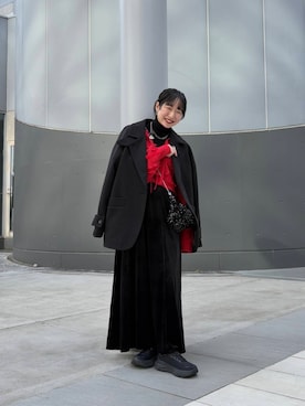 「コクーンコート」｜聖美さん（レディース・160cm）の冬コーディネート