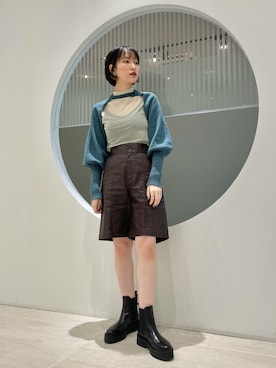 「ハーフパンツ」｜聖美さん（レディース・160cm）の秋コーディネート