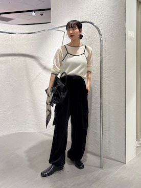 「アイテム（バンダナ/スカーフ）」を使った、聖美さん（レディース・160cm）の秋コーディネート