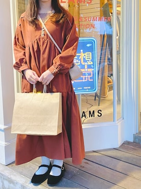 「アイテム（バレエシューズ）」を使った、Minnieさん（レディース・158cm）の冬コーディネート