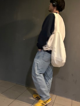 「アイテム（スウェット）」を使った、hiroさん（メンズ・174cm）の春コーディネート