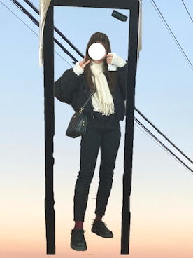 「しまむら（シマムラ）のアイテム（ダウンジャケット/コート）」を使った、ぱんださん（レディース・166cm）の冬コーディネート