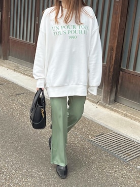 「archives（アルシーヴ）のアイテム（パンツ）」を使った、𝖬 𝗂 𝗒 𝗎さん（レディース・156cm）の春コーディネート