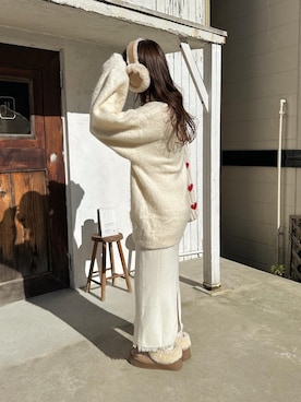 「アイテム（イヤーマフ）」を使った、𝖬 𝗂 𝗒 𝗎さん（レディース・156cm）の冬コーディネート