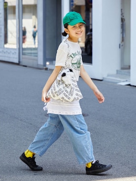 「FREAK'S STORE（フリークスストア）のインド レースラップエプロン（スカート）」を使った、 himamioさん（キッズ・142cm）の夏コーディネート