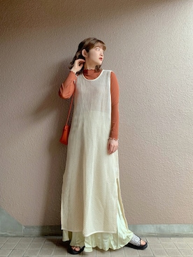 「ジーユーコーデ」｜「アイテム（ワンピース/ドレス）」を使った、®️inaさん（レディース・160cm）の夏コーディネート