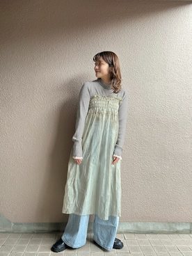 「24AW秋の新作」｜「アイテム（ワンピース/ドレス）」を使った、®️inaさん（レディース・159cm）の秋コーディネート