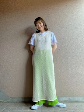 「ジーユーコーデ」｜「アイテム（ワンピース/ドレス）」を使った、®️inaさん（レディース・160cm）の夏コーディネート