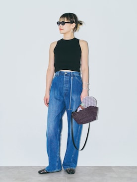 「Mollini（モリーニ）のアイテム」を使った、SAIRAIJIさん（レディース・168cm）の夏コーディネート