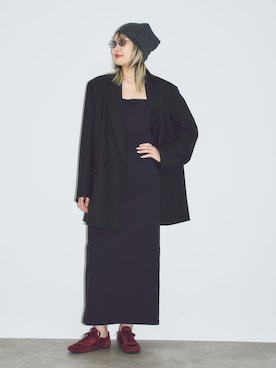 「CITYSHOP（シティーショップ）のDOUBLE OVER ジャケット（その他アウター、ブラック系）」を使った、SAIRAIJIさん（レディース・168cm）の夏コーディネート
