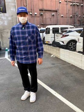 「FREAK'S STORE（フリークスストア）のWEB限定 Relax Fit リラックスフィット チェックネルシャツ/オンブレチェック（シャツ/ブラウス）」を使った、kjさん（メンズ・178cm）の冬コーディネート
