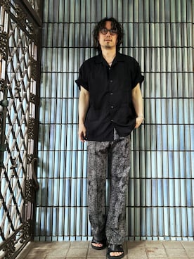 「Needles（ニードルス）のアイテム（パンツ）」を使った、KEITA(ΦωΦ)さん（メンズ・182cm）の夏コーディネート