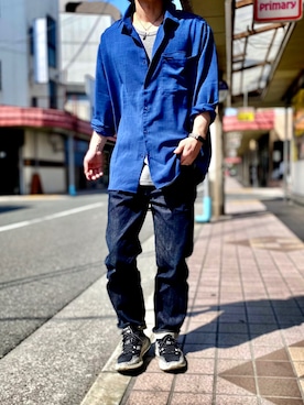 「オーバーサイズシャツ」｜「アイテム（その他）」を使った、KEITA(ΦωΦ)さん（メンズ・182cm）の春コーディネート