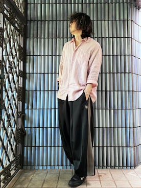 「トラックパンツ」｜KEITA(ΦωΦ)さん（メンズ・182cm）の春コーディネート
