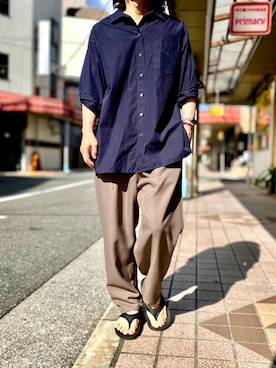 「オーバーサイズシャツ」｜「アイテム（その他）」を使った、KEITA(ΦωΦ)さん（メンズ・182cm）の秋コーディネート