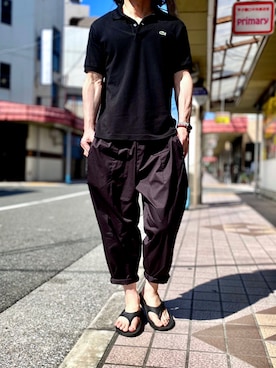 「LACOSTE」｜「アイテム（アナログ腕時計）」を使った、KEITA(ΦωΦ)さん（メンズ・182cm）の秋コーディネート