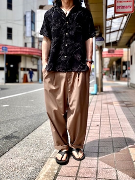 「jiggys shop（ジギーズショップ）のアイテム（トップス）」を使った、KEITA(ΦωΦ)さん（メンズ・182cm）の夏コーディネート