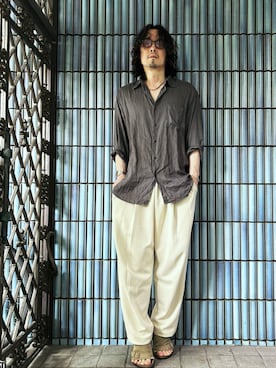 「アイテム（スウェットパンツ、ホワイト系）」を使った、KEITA(ΦωΦ)さん（メンズ・182cm）の夏コーディネート