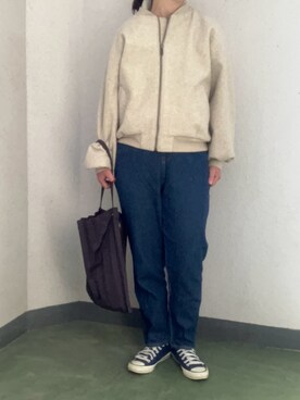 「HONEYSUCKLE ROSE（ハニーサックルローズ）のアイテム（ブルゾン）」を使った、yuiさん（レディース・160cm）の冬コーディネート
