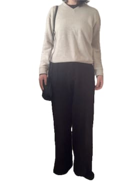 「GU（ジーユー）のアイテム（Tシャツ/カットソー、ブラウン系）」を使った、yuiさん（レディース・161cm）の春コーディネート