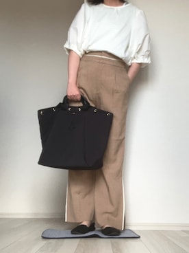 「YEVS（イーブス）のアイテム（パンツ）」を使った、yuiさん（レディース・160cm）の秋コーディネート