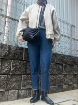「HONEYSUCKLE ROSE（ハニーサックルローズ）のアイテム（ブルゾン）」を使った、yuiさん（レディース・160cm）の冬コーディネート