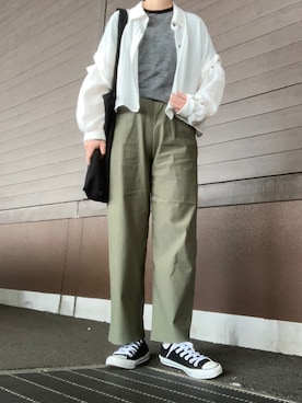 「YEVS（イーブス）のアイテム（パンツ）」を使った、yuiさん（レディース・160cm）の秋コーディネート