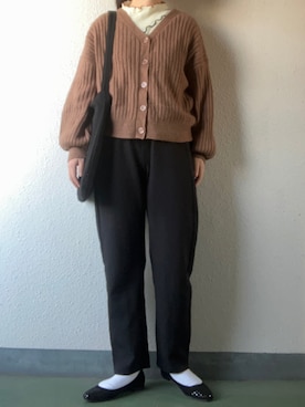「しまむら（シマムラ）のアイテム（カーディガン/ボレロ）」を使った、yuiさん（レディース・160cm）の秋コーディネート