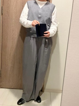 「アイテム（ベスト）」を使った、yuiさん（レディース・160cm）の秋コーディネート