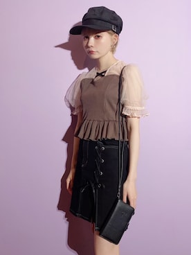 「リブT」｜「アイテム（PC・スマホグッズ/家電）」を使った、益若つばささん（レディース・150cm）の夏コーディネート