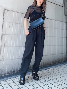 「アイテム（キャミソール、ブラック系）」を使った、HITOMIさん（レディース・151cm）の夏コーディネート