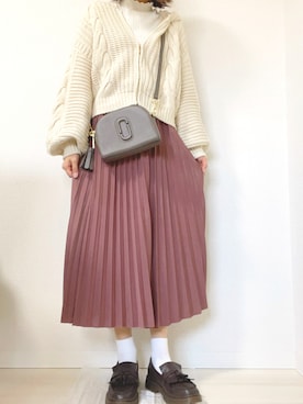 「GRL（グレイル）のプリーツスカート（スカート）」を使った、みさん（レディース・160cm）の冬コーディネート
