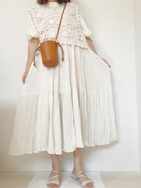 「KBF（ケイビーエフ）のバケットミニBAG（ショルダーバッグ）」を使った、みさん（レディース・160cm）の夏コーディネート