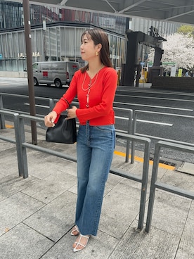 「SHENERY（シーナリー）のカットオフストレートデニムパンツ（デニムパンツ）」を使った、GOTO_156cmさん（レディース・156cm）の春コーディネート