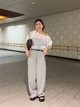 「アイテム（スウェットパンツ）」を使った、GOTO_156cmさん（レディース・156cm）の夏コーディネート