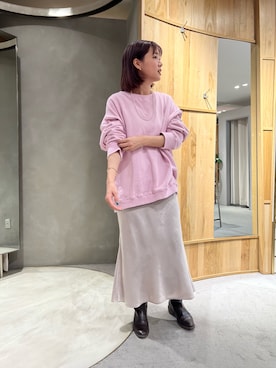 「サテンパンツ」｜「アイテム（スカート）」を使った、GOTO_156cmさん（レディース・156cm）の冬コーディネート