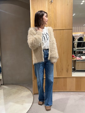 「SHENERY（シーナリー）のカットオフストレートデニムパンツ（デニムパンツ）」を使った、GOTO_156cmさん（レディース・156cm）の秋コーディネート