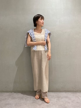 「ニットキャミソール」｜「アイテム（ワンピース/ドレス）」を使った、GOTO_156cmさん（レディース・156cm）の夏コーディネート
