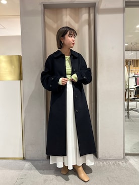 「SHENERY（シーナリー）のアイテム（ステンカラーコート）」を使った、GOTO_156cmさん（レディース・156cm）の秋コーディネート
